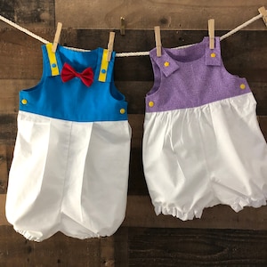 Donald and Daisy Inspired Bubble Romper with Snaps Summer Romper