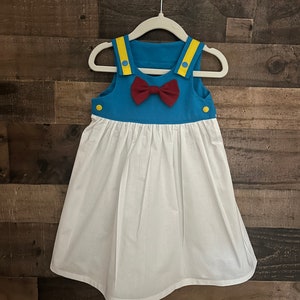Donald Duck geïnspireerde jurk babymeisje en grote meid