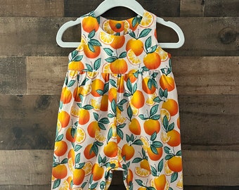 Little Cutie Clementine Baby Romper. Toddler Romper,  Little Girl Romper