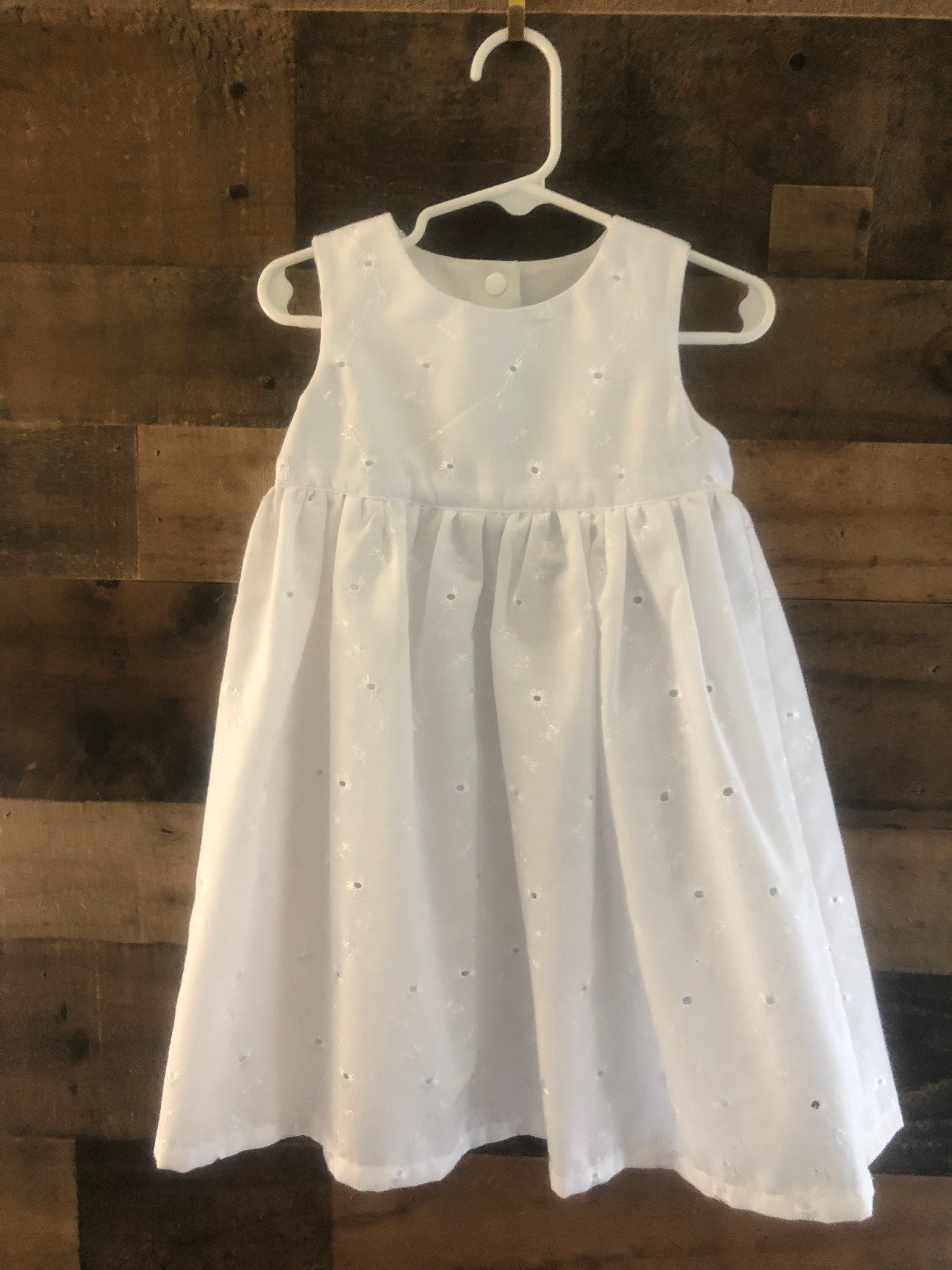 White Eyelet Baby Girl Dress Girl's Dress Toddler Dress - Etsy