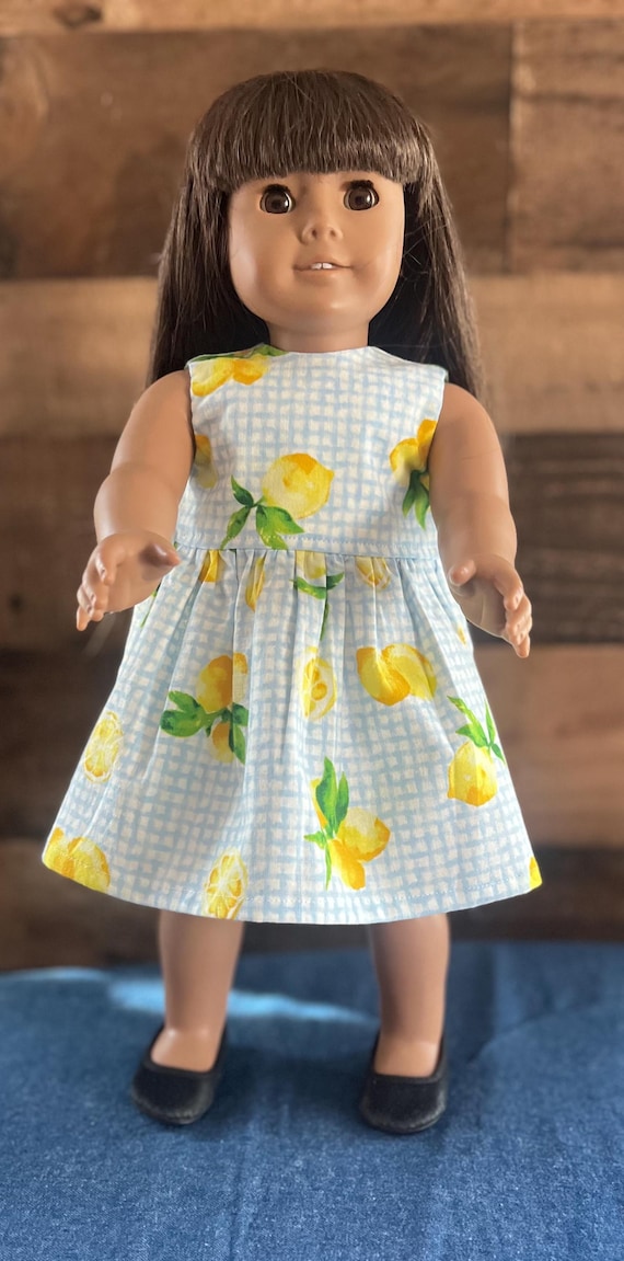Lemons on Blue Gingham Baby Dress, 100% Cotton - Etsy