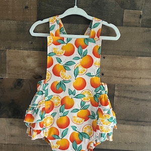 Little Cutie Clementine Smash Cake/Cross Back Romper