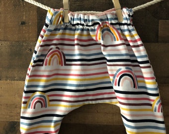 Baby Jogger/Harem Pant / Revisable Jogger Pant/Reversible Harem Pant:  Rainbow Dreams