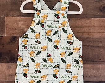 Lil' Lion Cub Short Romper made with licensed Disney Fabric. Toddler Overall Romper. Kid's Overall Romper