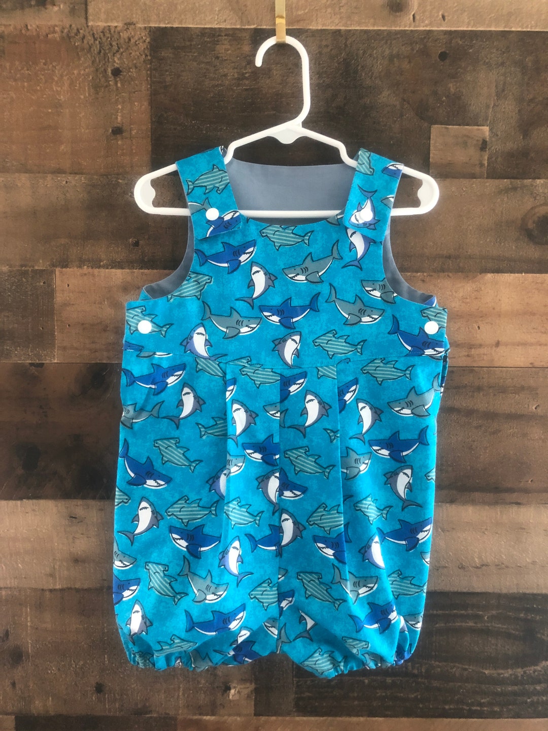 Painted Shark Double Pocket Romper