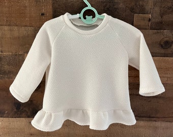 Brushed Sweater Knit Ruffled Top