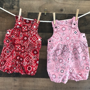 Bandana Print Baby Romper, 100% Cotton, Summer Outfit