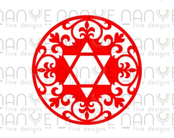 Star of David Jewish SVG, DXF File For CNC, Laser Cut File