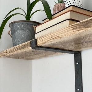 Rustic Wooden Shelf Made Of Reclaimed Recycled Scaffold Boards Industrial Style Shelving Kitchen Bedroom Living Room Shelves image 4