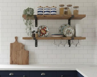 Rustic Shelf Made Of Solid Wood Perfect For Kitchen Bedroom Living Room