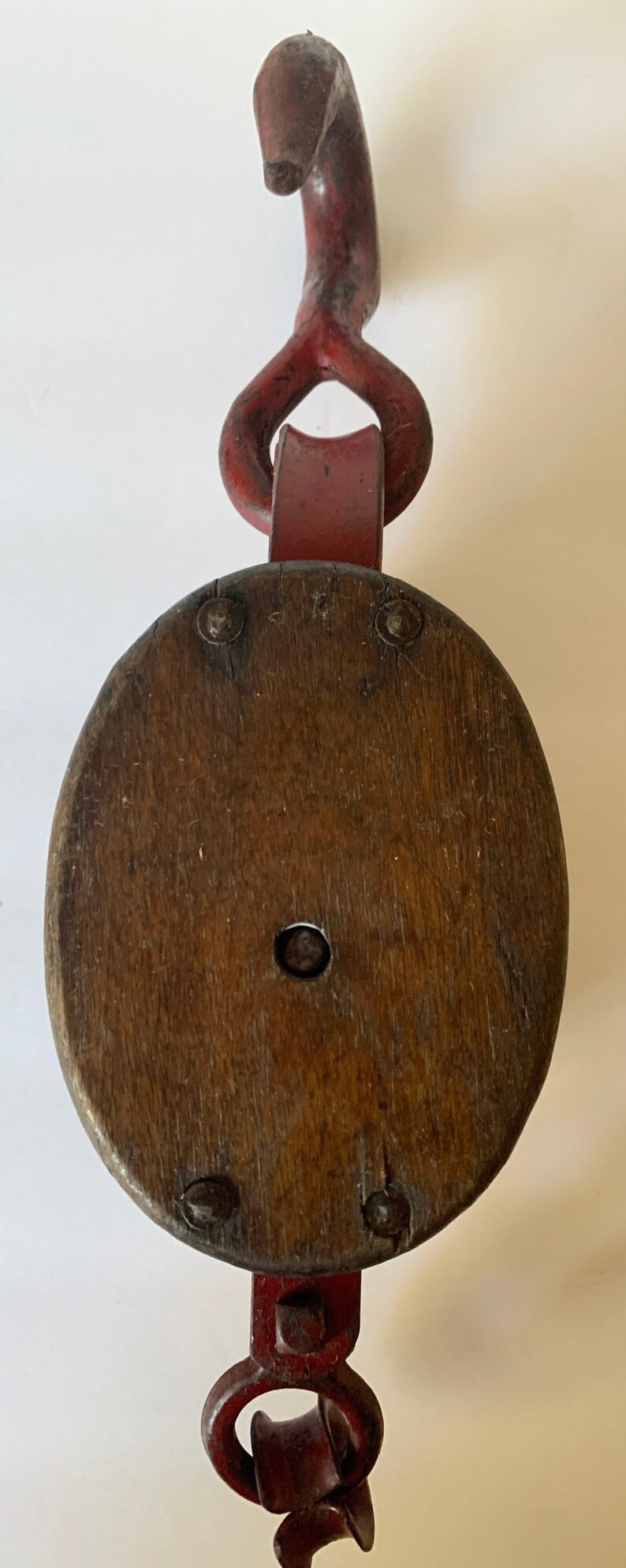 Vintage Wood Block and Tackle Pulley With Hook Etsy