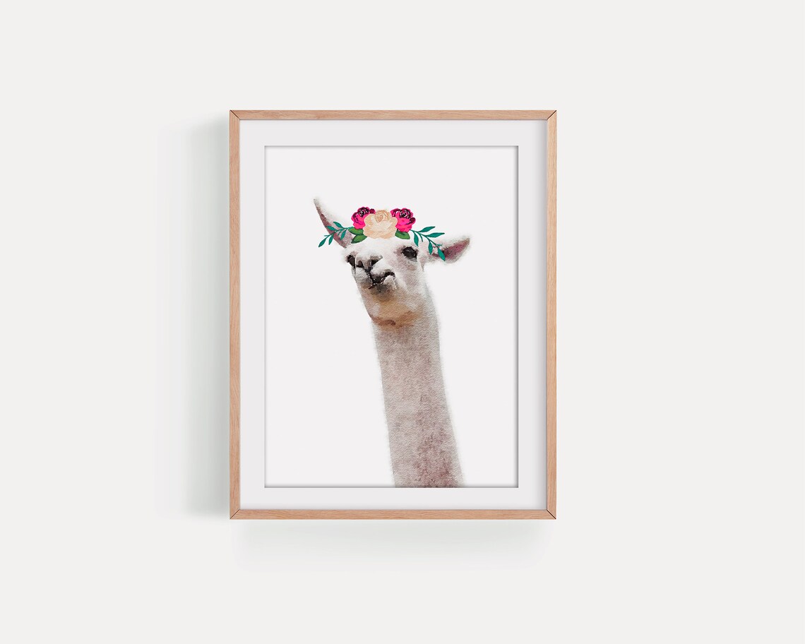 Llama Wall Art Set of 3 Prints Girl Nursery Decor Funny Etsy