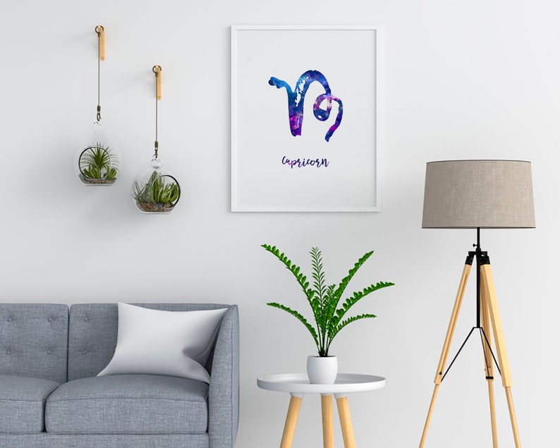 horoscope print Capricorn art zodiac print astrology print printable wall art digital constellation art zodiac gift astronomy decor