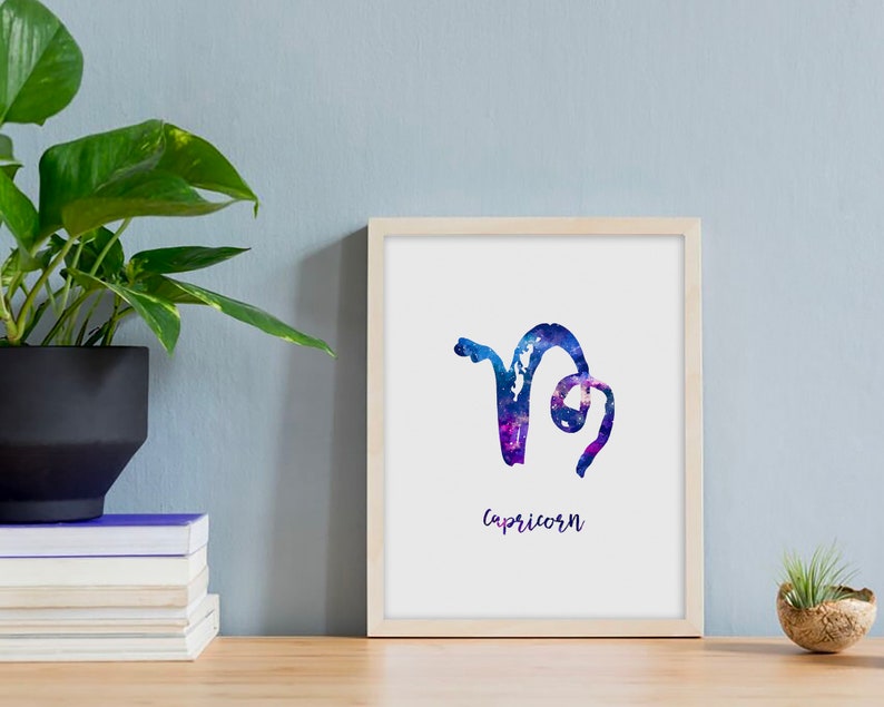 horoscope print Capricorn art zodiac print astrology print printable wall art digital constellation art zodiac gift astronomy decor