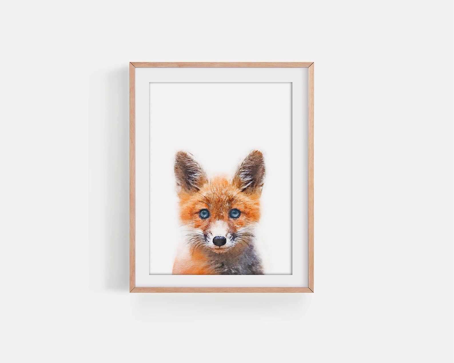 Baby fox print fox painting woodland nursery art watercolor Etsy