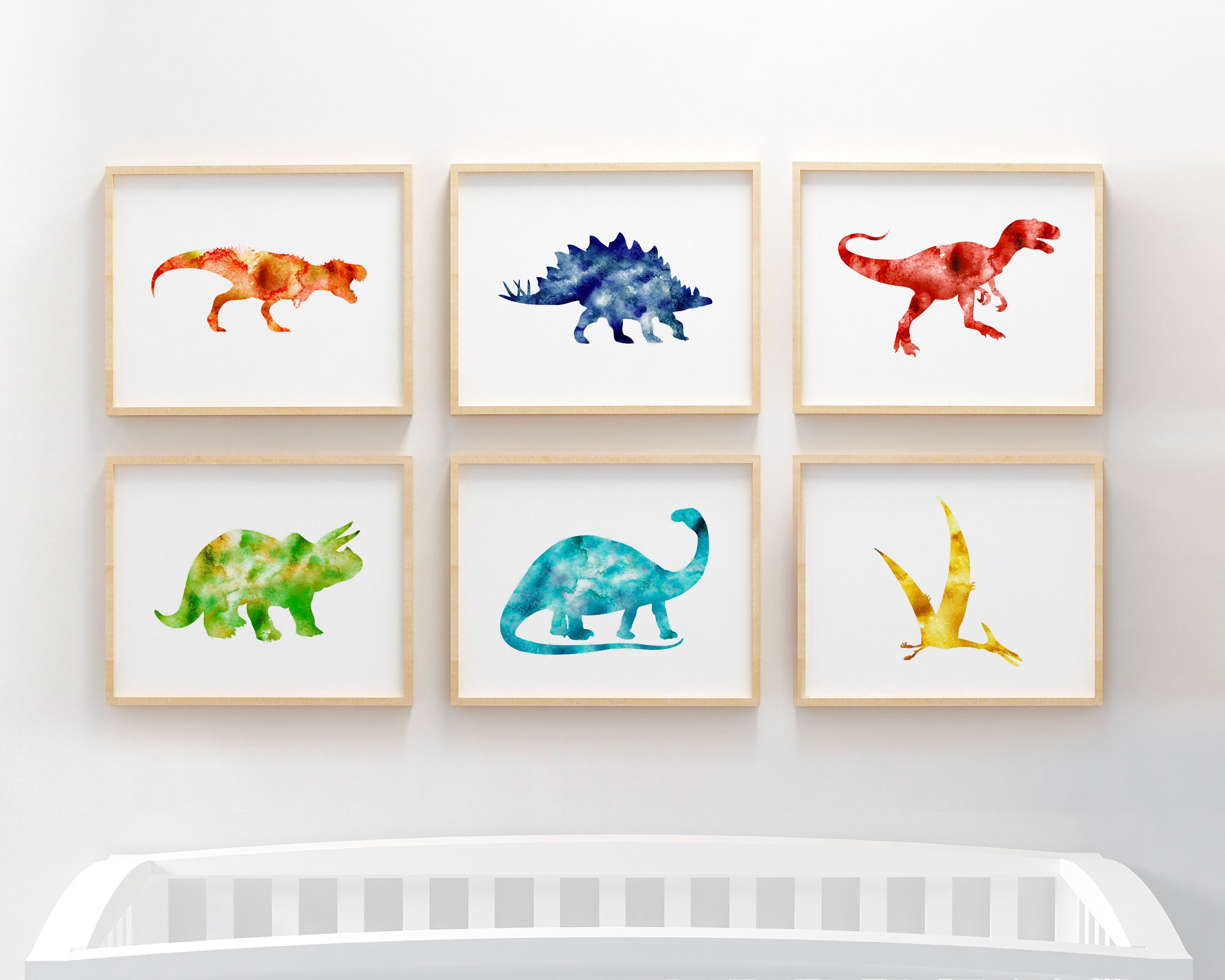 Dinosaurier Kinderzimmer Dekor Set von 6 Dinos Drucke | Etsy