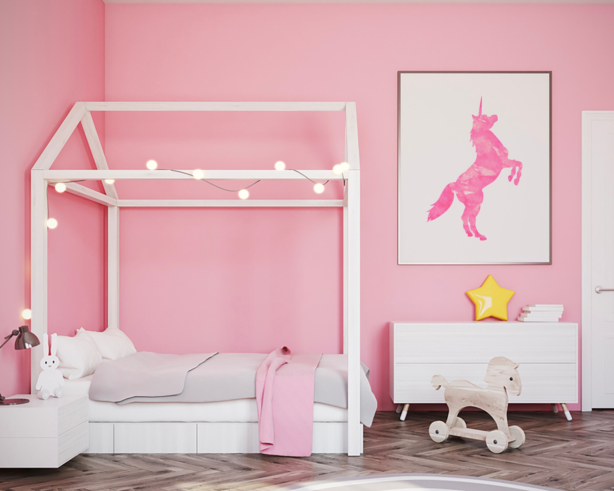 Unicorn art print unicorn nursery printable art girl room Etsy