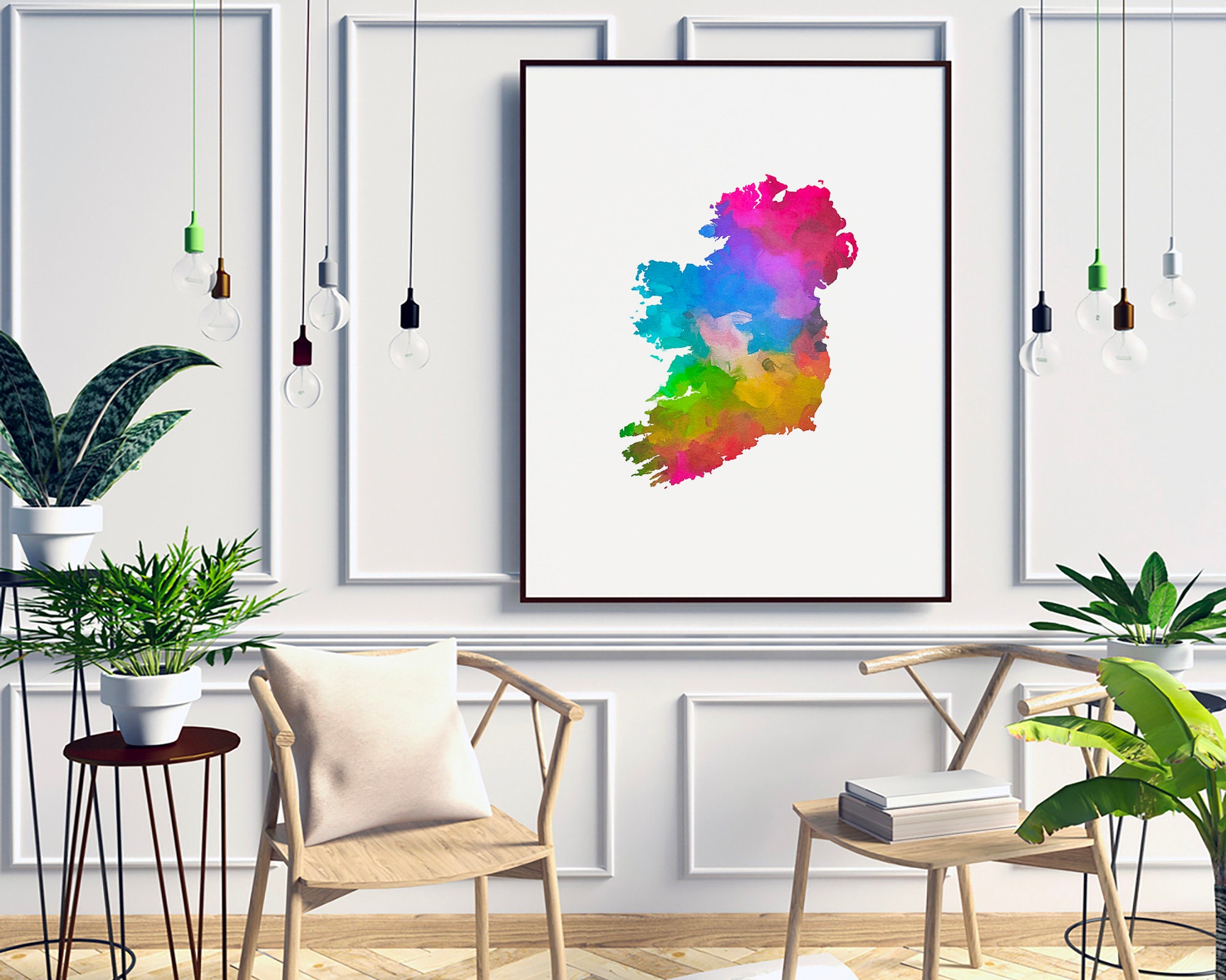Ireland watercolor map art printable art travel wall decor | Etsy
