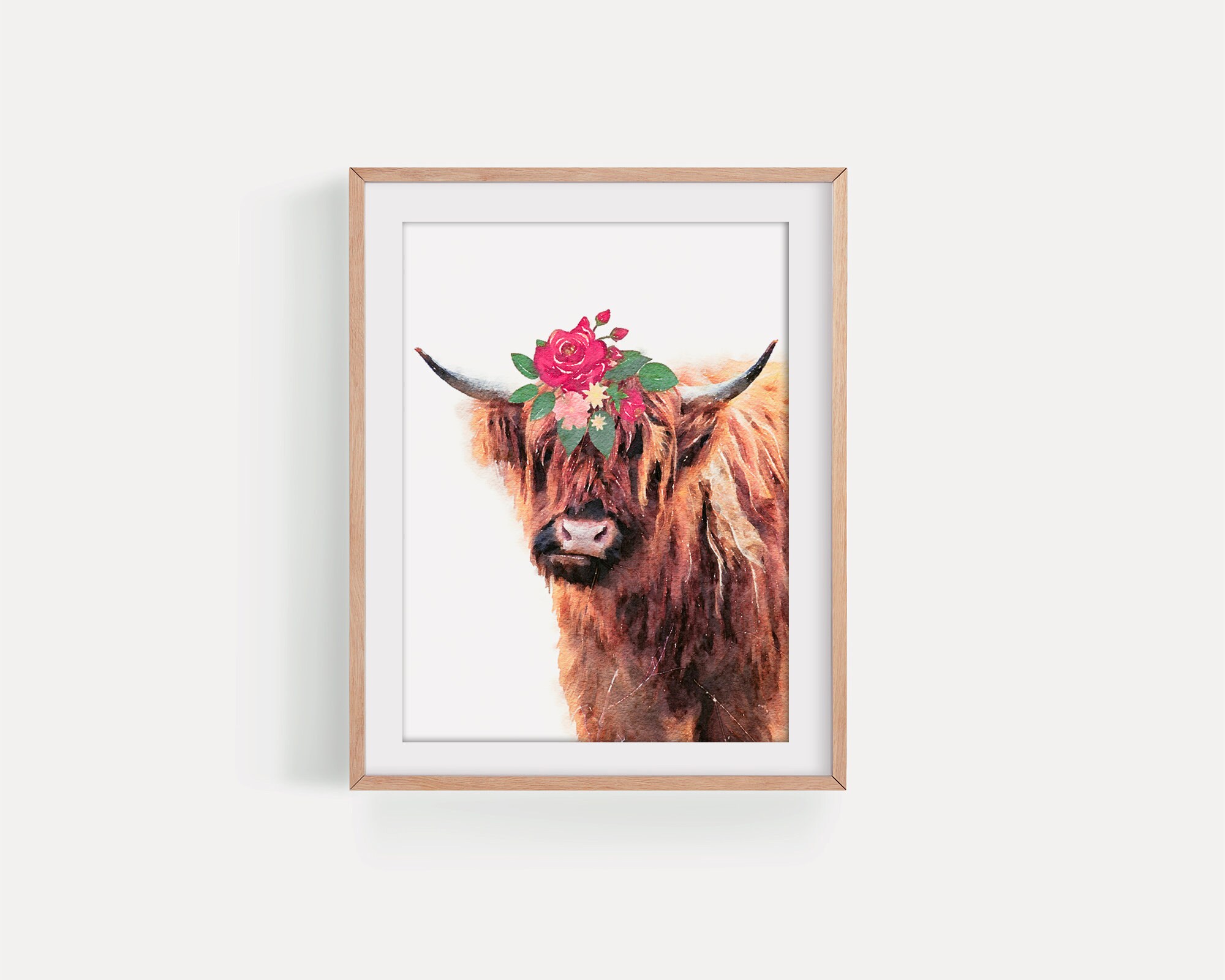 Highland Cow Wall Art Set of 3 Prints Boho Nursery Wall Art Etsy UK