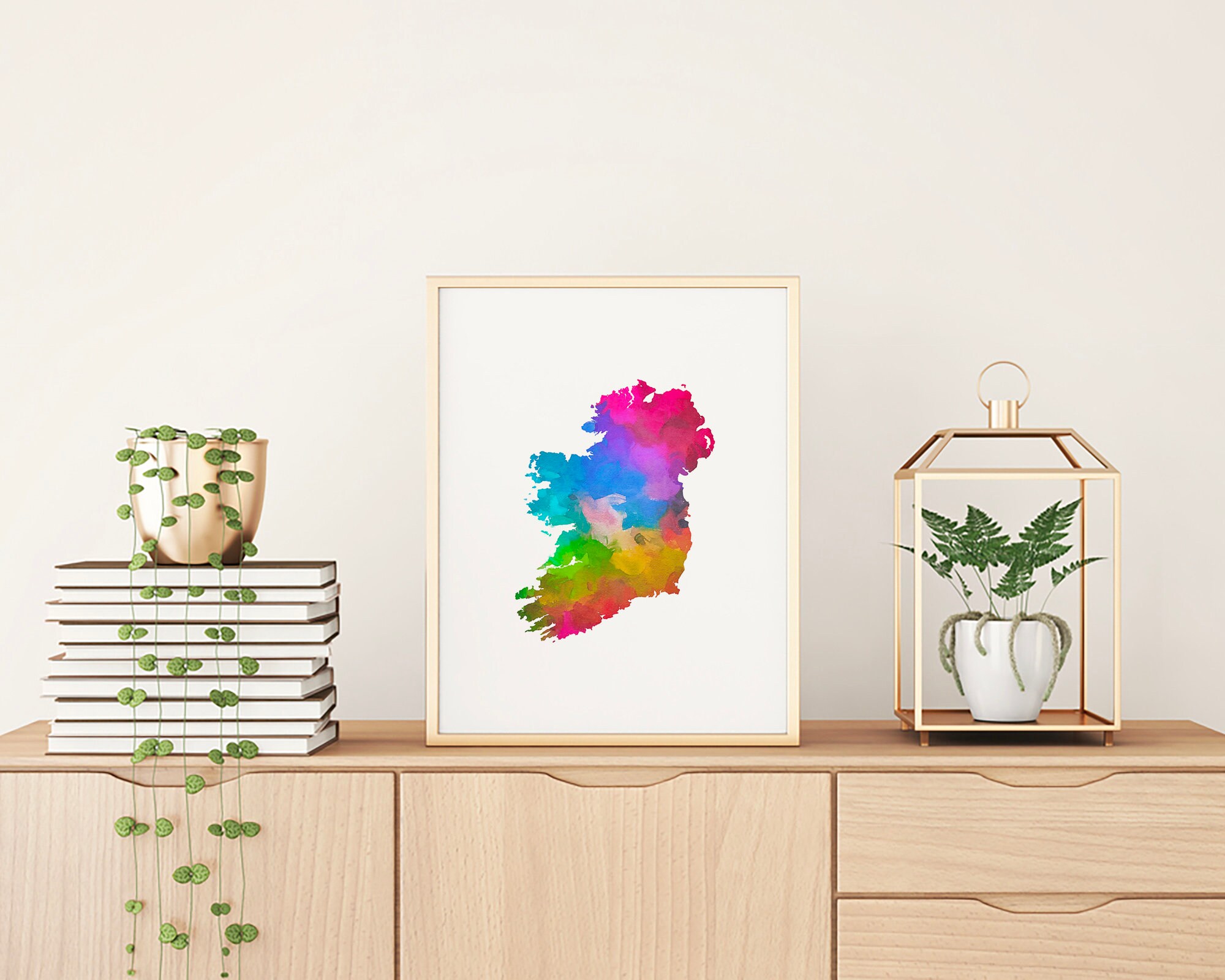 Ireland watercolor map art printable art travel wall decor | Etsy
