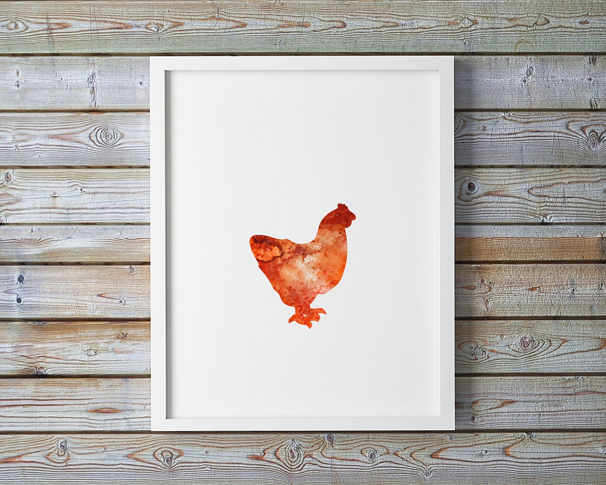 Abstract Chicken Painting Printable Chicken Wall Art Etsy