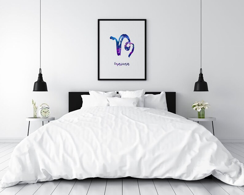 horoscope print Capricorn art zodiac print astrology print printable wall art digital constellation art zodiac gift astronomy decor