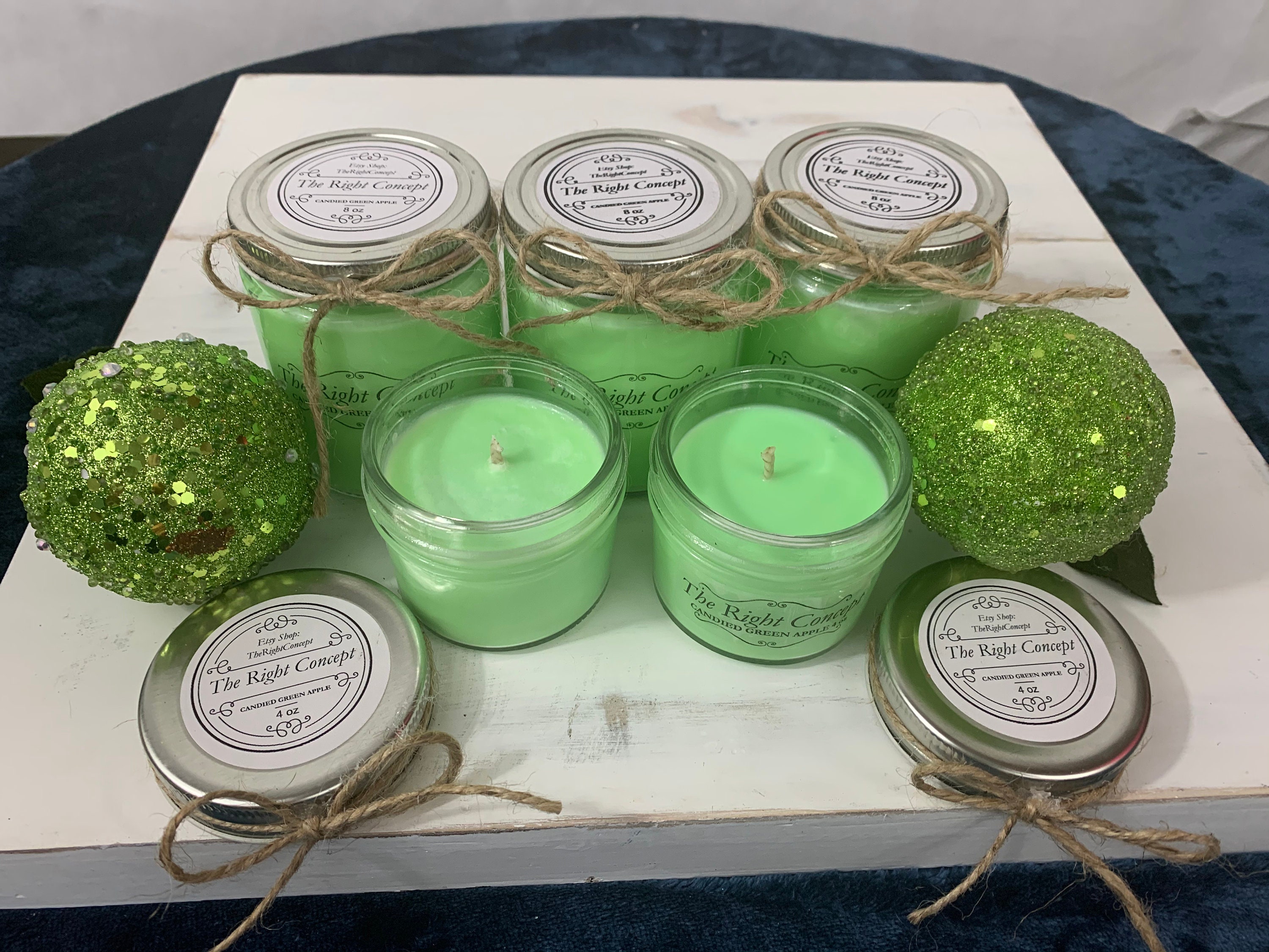 Candied Green Apple 4oz or 8oz Soy Candle / Green Apple Scent / Soy Wax