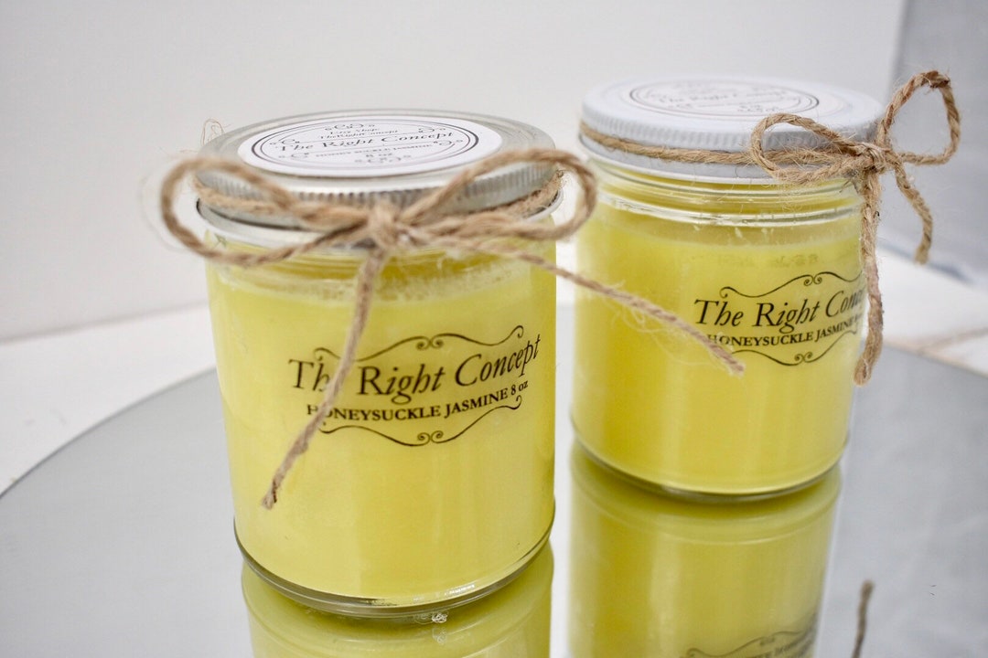 Honeysuckle Jasmine 4oz or 8oz Soy Candle / Honeysuckle Jasmine Scent