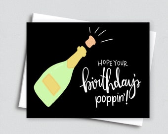 Champagne Birthday Card for Friend, Birthday Gift for Her Best Friend, 21st Birthday Card Funny, Birthday Gift for Him