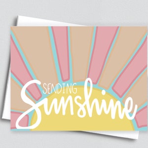 Cartão Just Because para amiga, cartão de envio de luz do sol, cartão de simpatia, presente de longa distância para ela, papel de carta para amigos por correspondência, cartões de felicidade