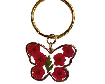 Floral Butterfly Keychain