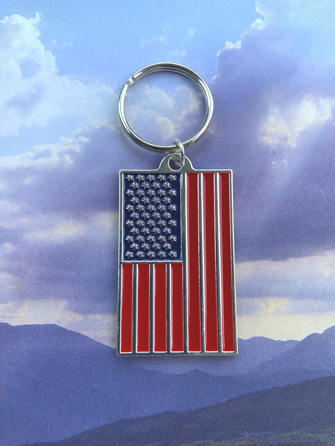 American Flag Keychain - Etsy