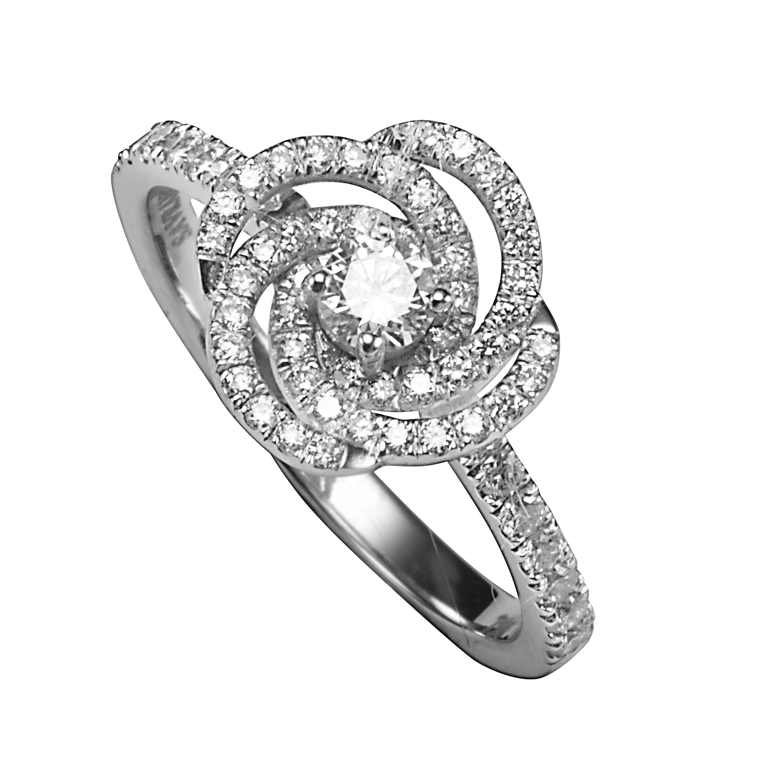 Flower Engagement Ring White Gold, Gold Engagement Ring With Diamond