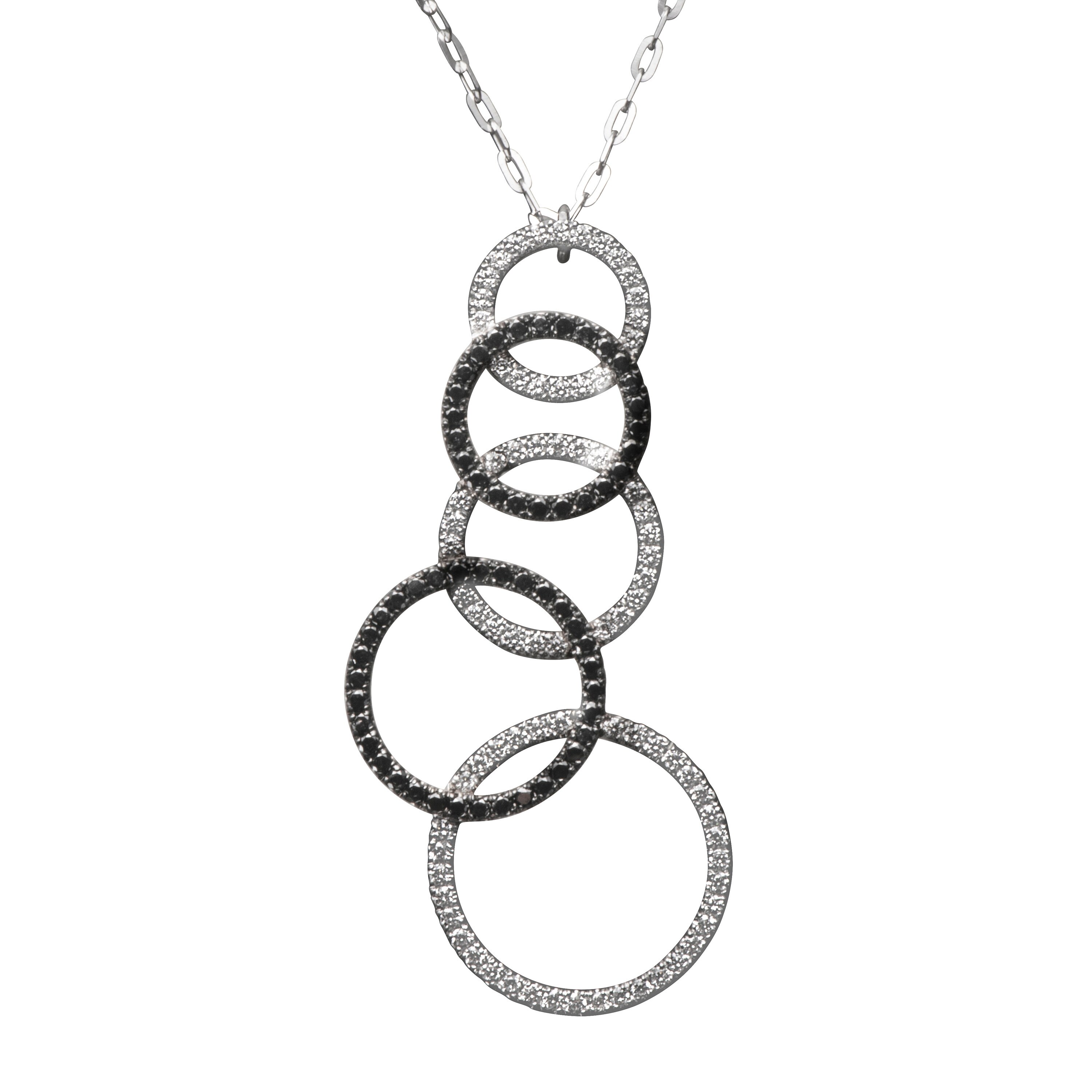 Salt and Pepper Diamond Circles Geometric Necklace in 18 Karat Etsy UK