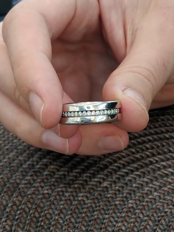 Mens fidget on sale wedding ring