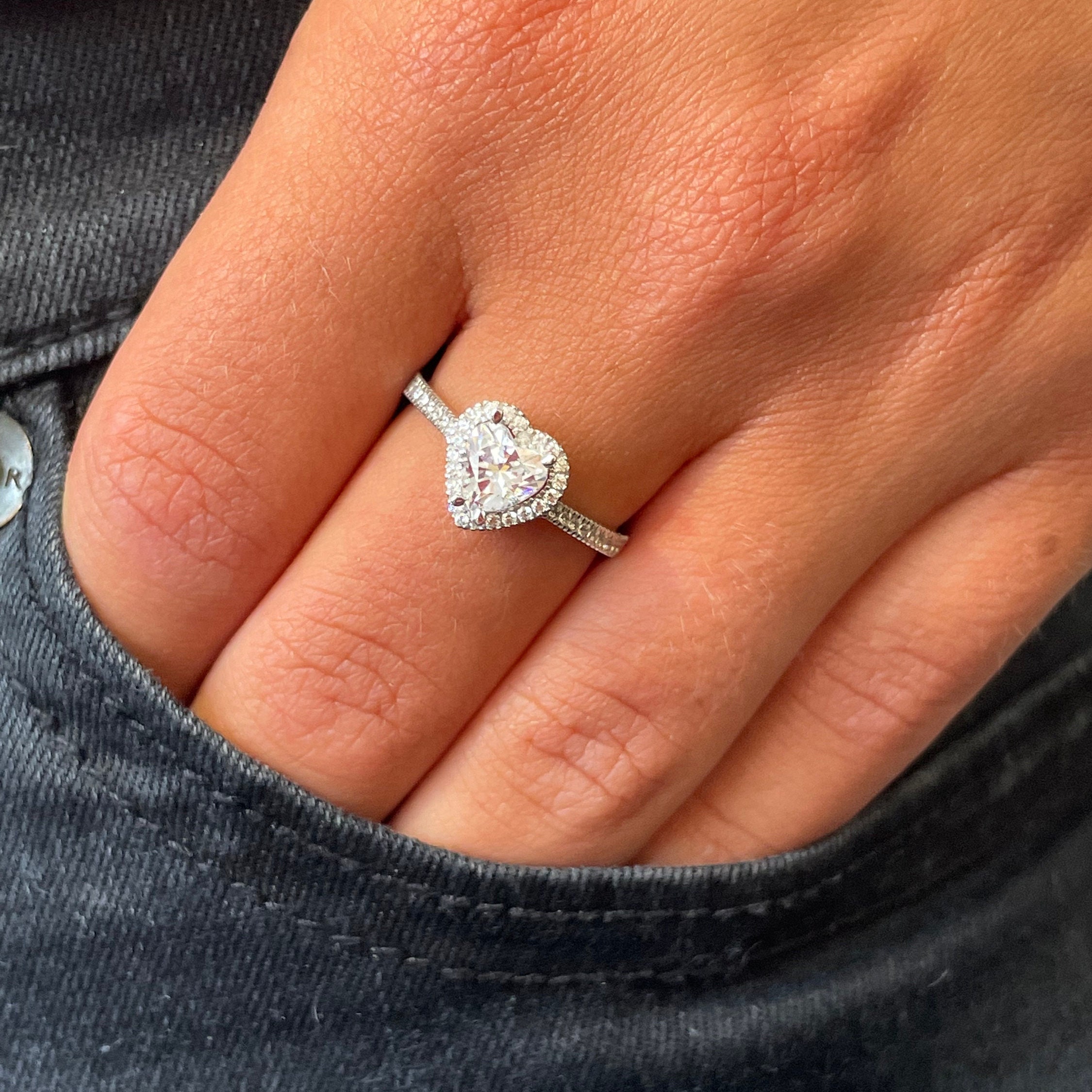 Qings V-Shape Chevron Rings- Anelli per Pollice impilabili di Fidanzamento, Anello da Donna in Argento Sterling 925 con abbagliante zircone, Anello Band Girls per Regalo di Compleanno