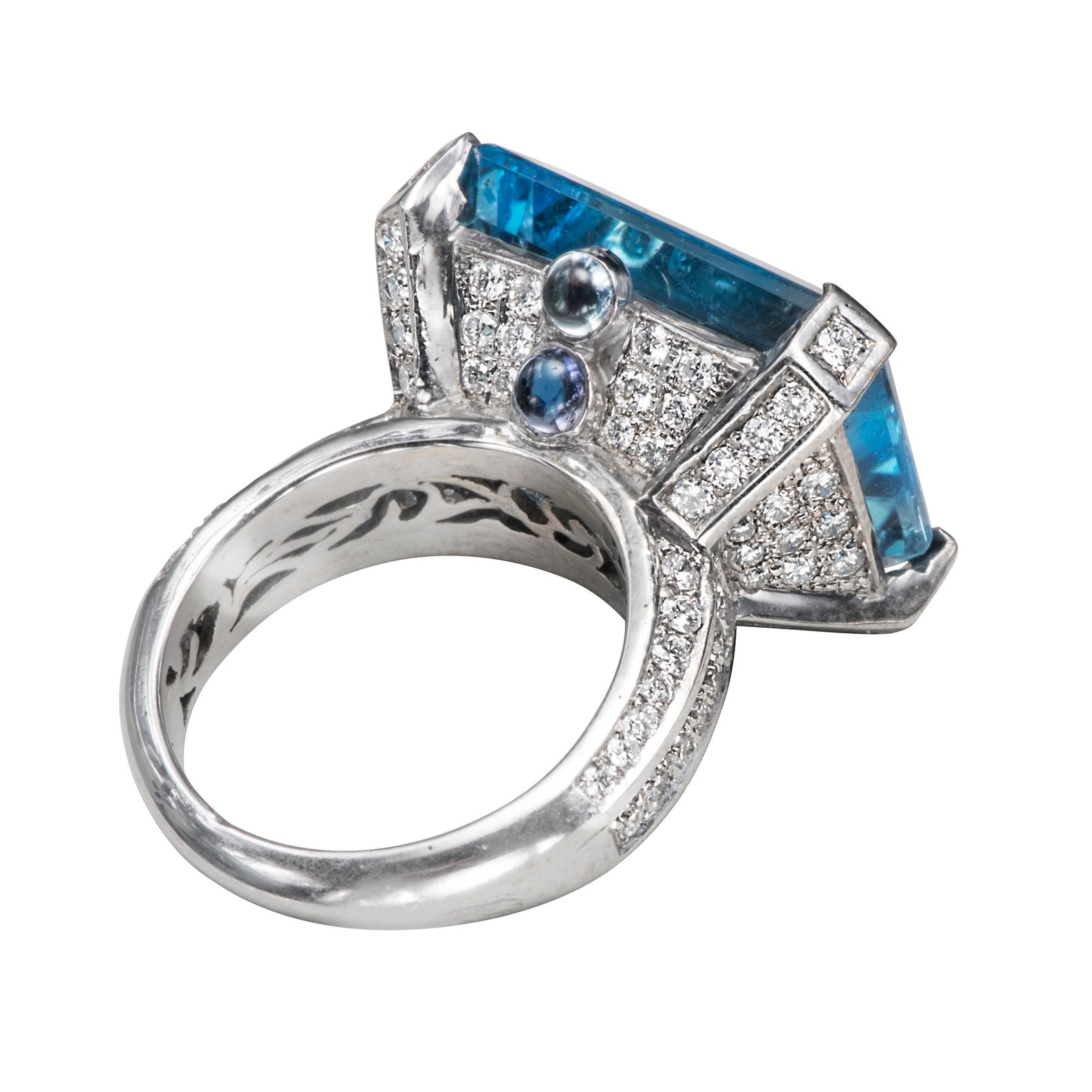 LARGE BLUE TOPAZ RING