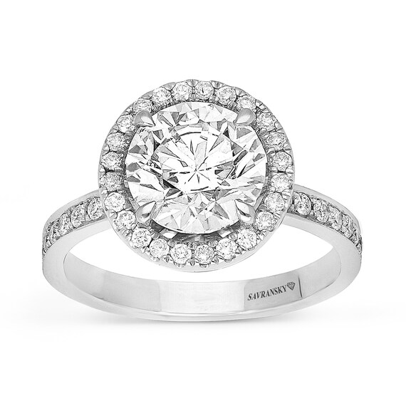 IGI Certified 3.5 Carat Platinum Round Diamond Engagement Ring | Etsy