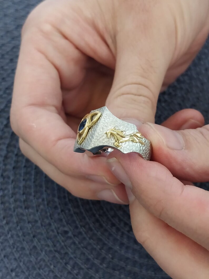 Unique Holy Trinity Mens Signet Ring, Knights Ring, Gift for Husband ...