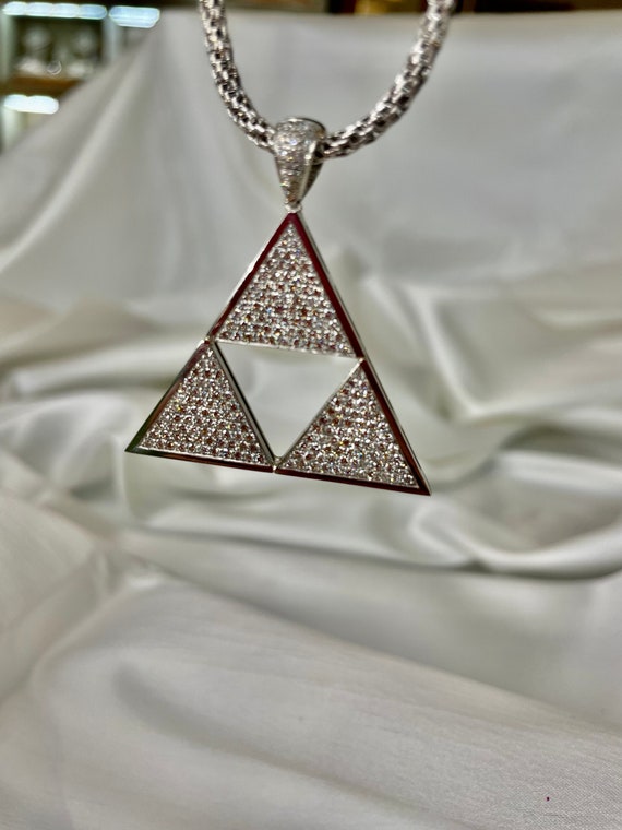 Legend of Zelda Pendant Necklace 14k Gold Set With Real Diamonds