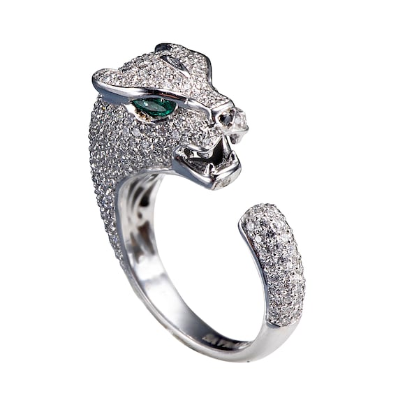 White gold panther ring sale