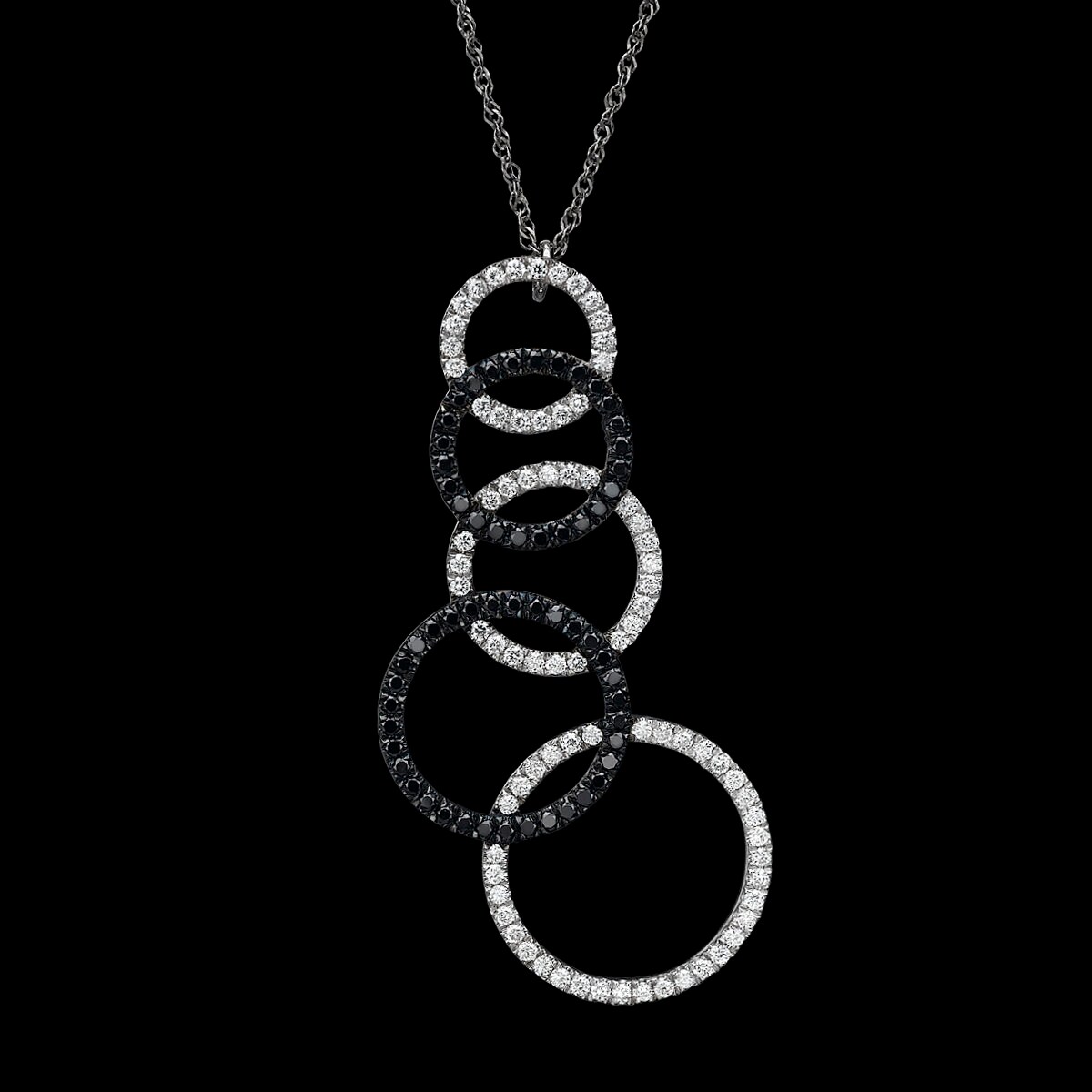 Salt and Pepper Diamond Circles Geometric Necklace in 18 Karat Etsy UK