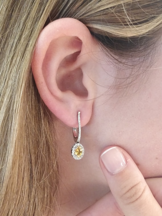 Yellow sapphire drop sale earrings