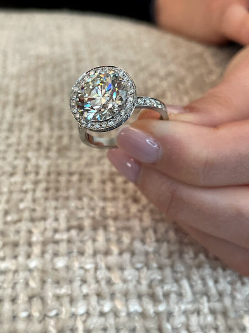 5 Carat Lab Created Oval Diamond Ring Lab Grown Diamond Engagement Ring ...