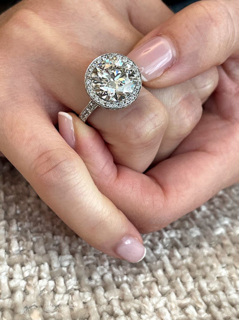 5 Carat Lab Created Oval Diamond Ring Lab Grown Diamond Engagement Ring ...