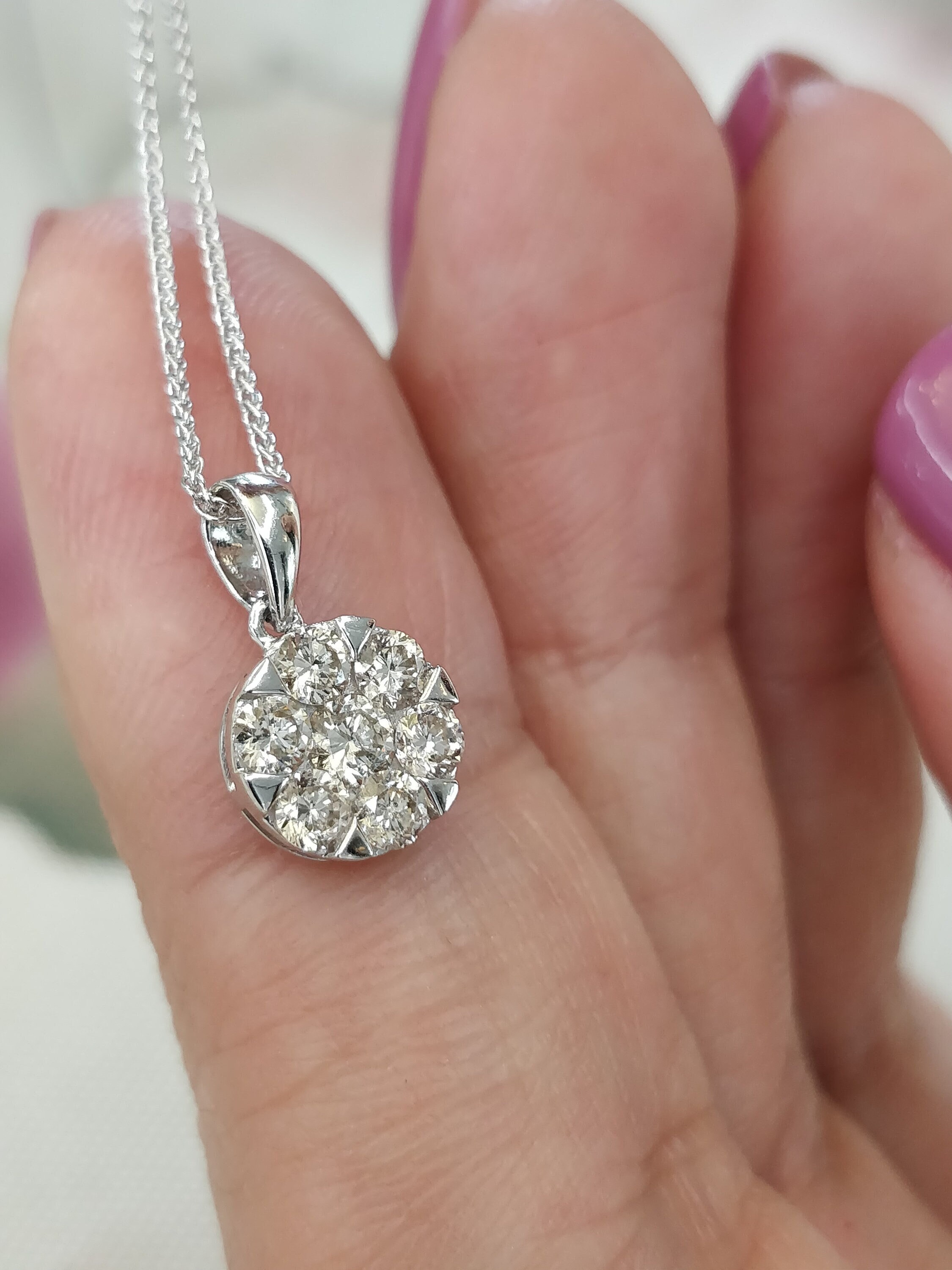 April Birthstone Necklace for Mom 0.51 