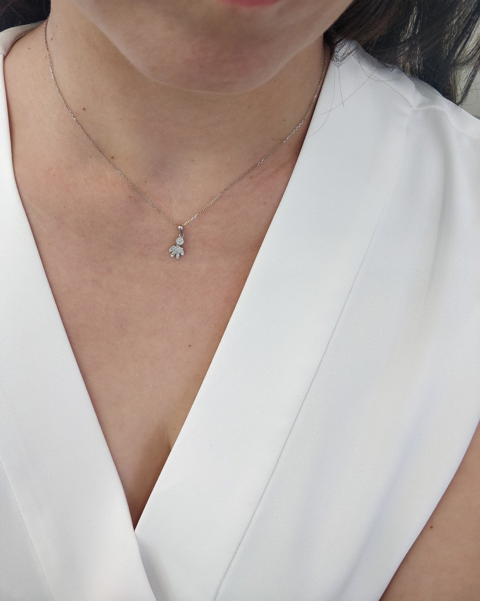 Personalized Diamond Gold Baby Boy Necklace, Baby Boy Charm,child Charm, Child Pendant, Dainty