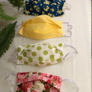 Adult 4 pack mix  filter Puckett Handmade 100% Cotton face Mask . Many Colors USA seller, quick shipping