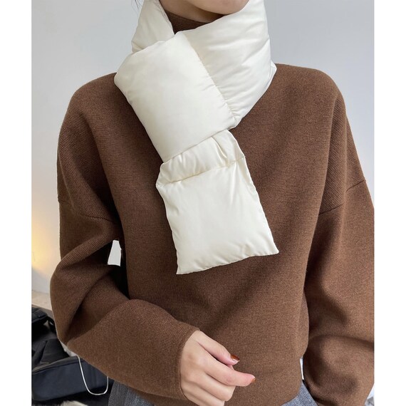 Puff Scarf Warm Winter Neck Wrap Padded Scarves Right Weight