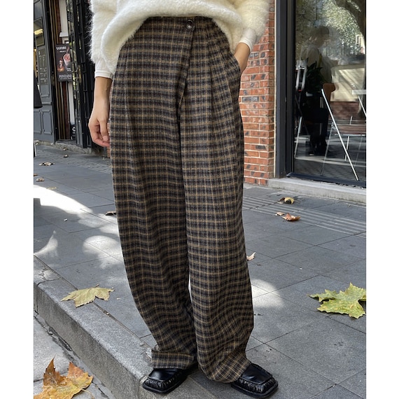 Vintage Wide Check Pants